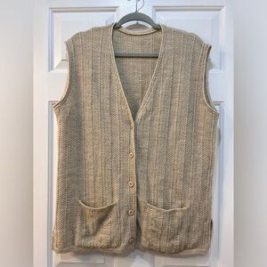 Made In Italy Wool Blend Sweater Vest Unisex Size L Lightweight Fisherman Boho